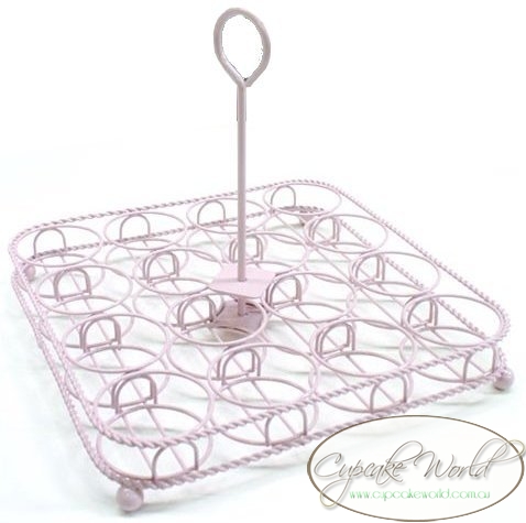ROBERT GORDON PINK WIRE CUPCAKE CARRIER HOLDER STAND ROBERT GORDON PINK WIRE CUPCAKE CARRIER HOLDER STAND