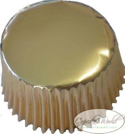 METALLIC GOLD SHINY FOIL MUFFIN / CUPCAKE CASES X 25