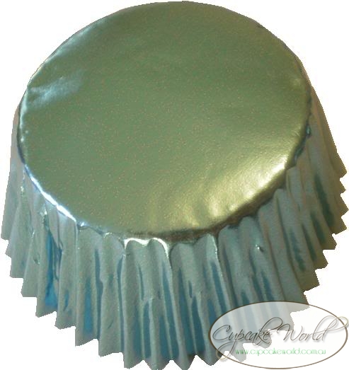 LOVELY SKY BLUE SHINY FOIL MUFFIN / CUPCAKE CASES X 25