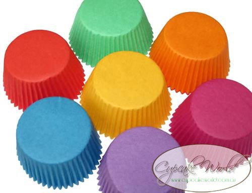 RAINBOW 7 PACK PAPER MUFFIN / CUPCAKE CASES CUPS X 140 - Click Image to Close