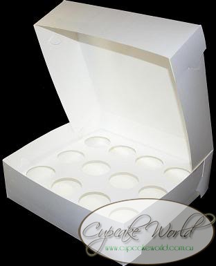 WHITE 12 HOLE MUFFIN CUPCAKE BOX - PACK OF 2