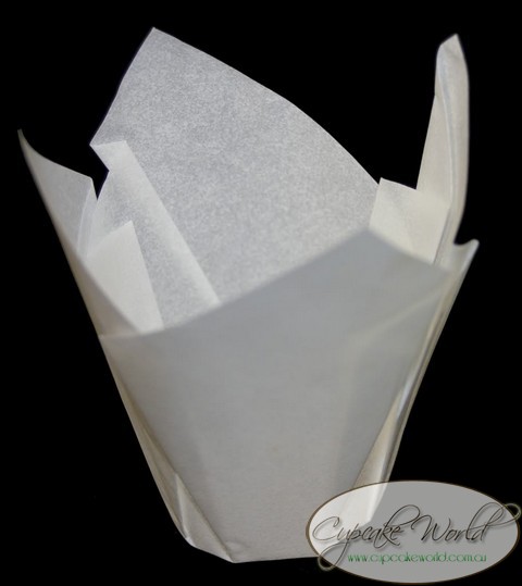 100PC CAFE STYLE WHITE PAPER CUPCAKE MUFFIN WRAPS MINI - Click Image to Close