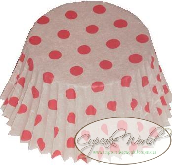 RED POLKA DOTS PAPER MUFFIN / CUPCAKE CASES X 50 RED POLKA DOTS PAPER MUFFIN / CUPCAKE CASES X 50