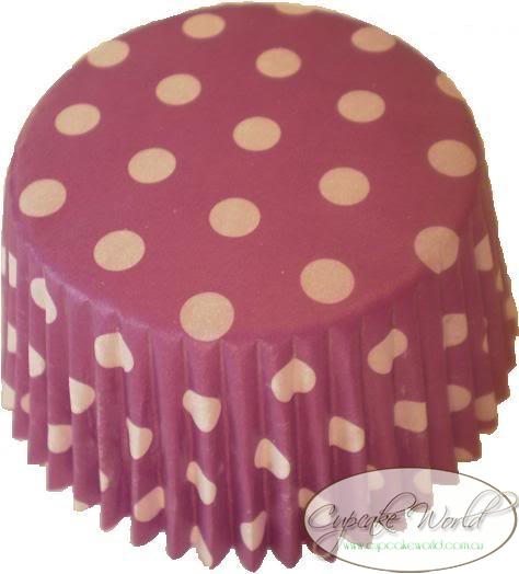 GRAPE PURPLE SPOTS PAPER MUFFIN / CUPCAKE CASES X 50